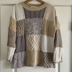 Vintage Debra Lubell Checked Cotton Knit Sweater - S